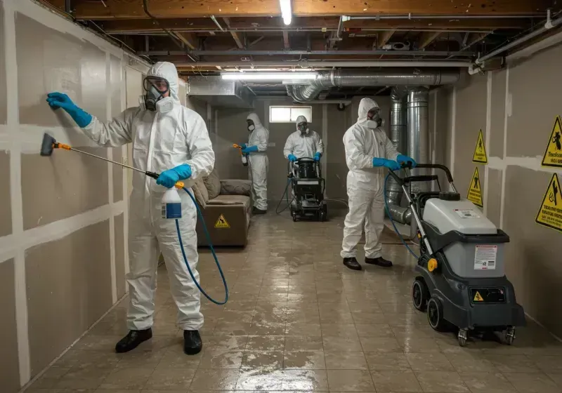 Basement Moisture Removal and Structural Drying process in Worcester County, MD